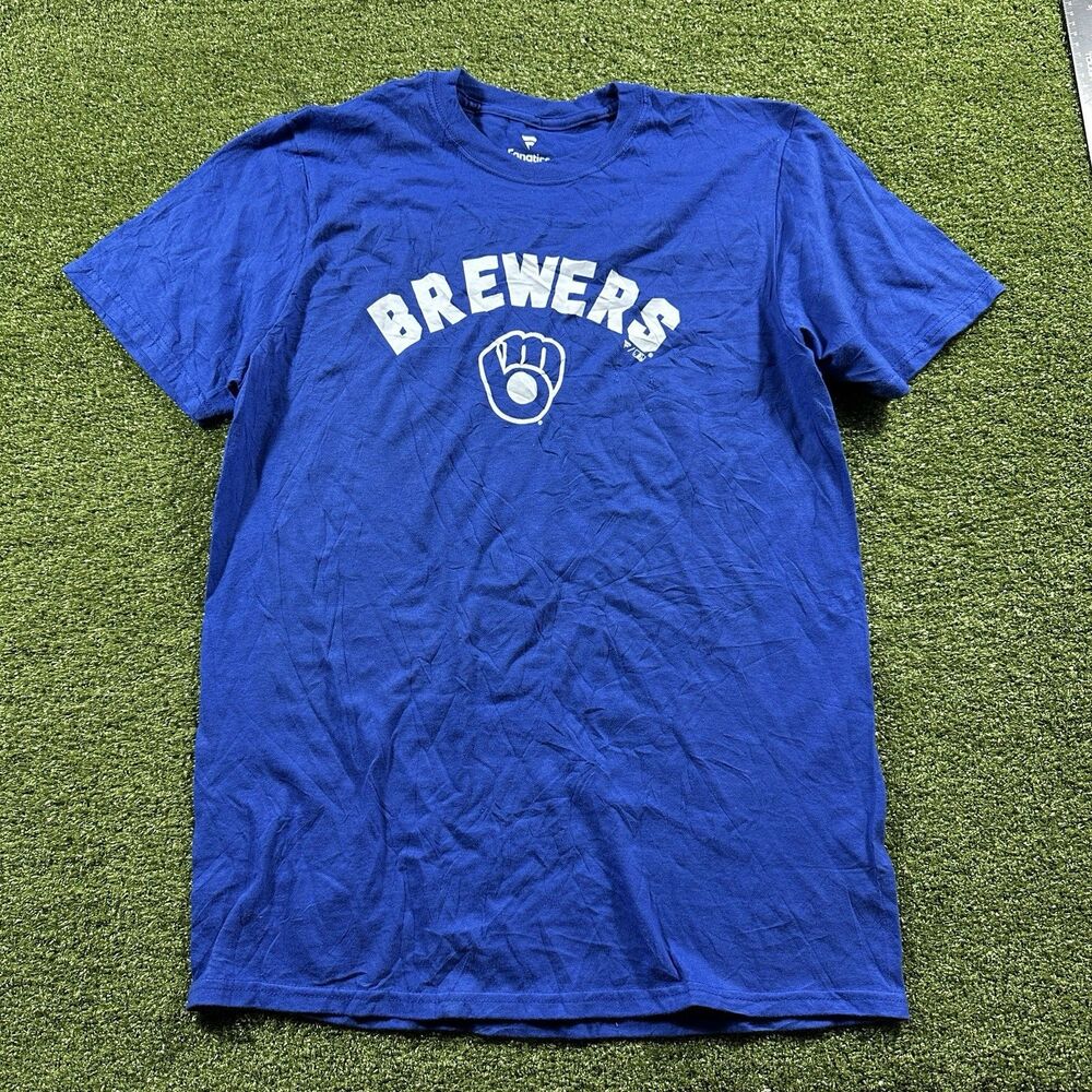 Milwaukee Brewers Fanatics Men's Medium Blue T-Shirt NWOT mlb